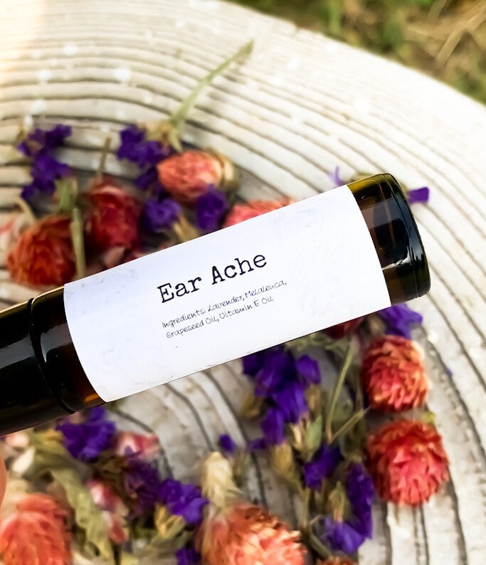 Ear Ache Essential Oil Rollerball Blend 10Ml, Organic, Therapeutic, Oils, Self Care, Personal Body Care , Gifts