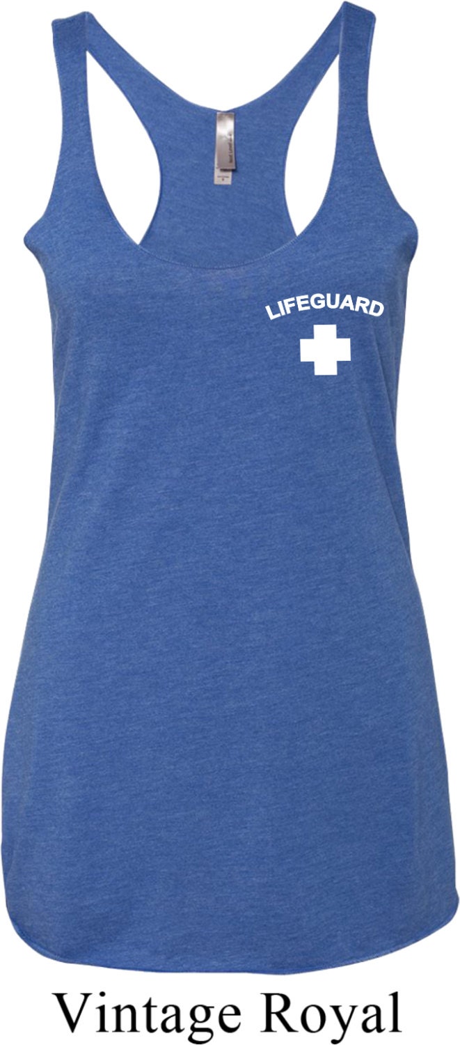 Lifeguard Pocket Print Ladies Tri Blend Racerback Tank Top Plifeguard-Nl6733