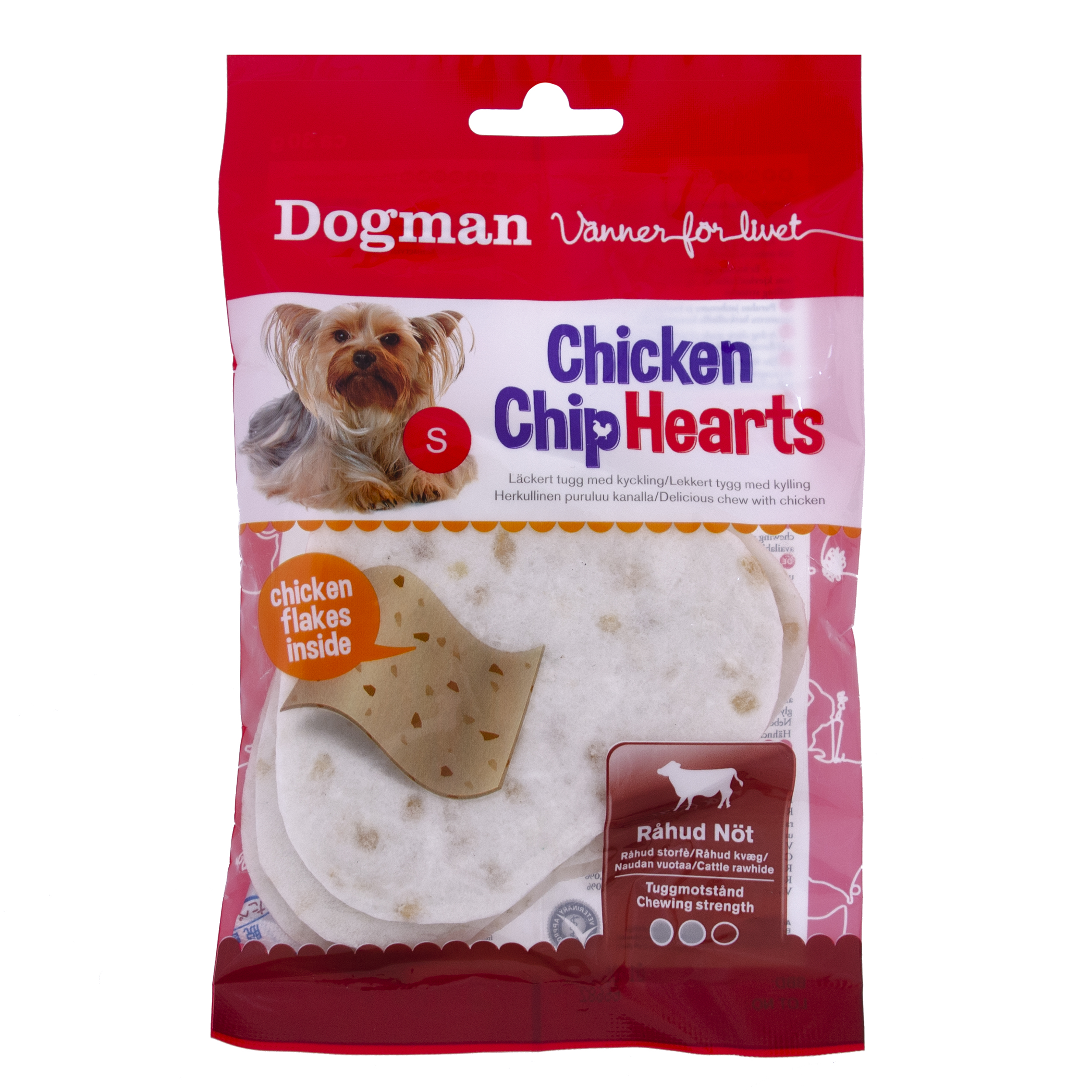 Dogman Chicken Chip hearts 4p Vit S 10cm