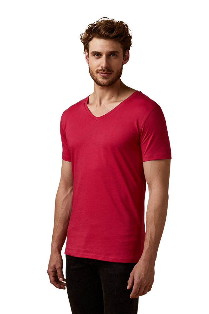 X.O V-Ausschnitt T-Shirt Herren, Pink, XXL