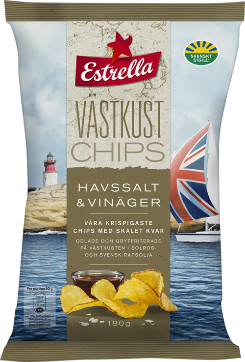 Estrella Västkustchips Salt & Vinäger 180g