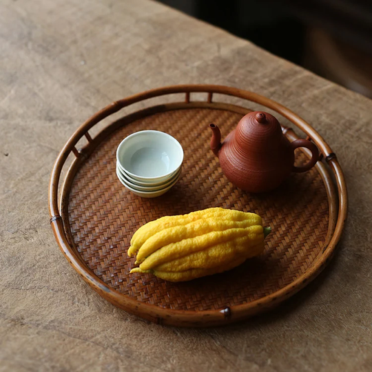 Buy Tea Tray Handmade Bamboo Weaving Traditional Art Rack Chinese ...
