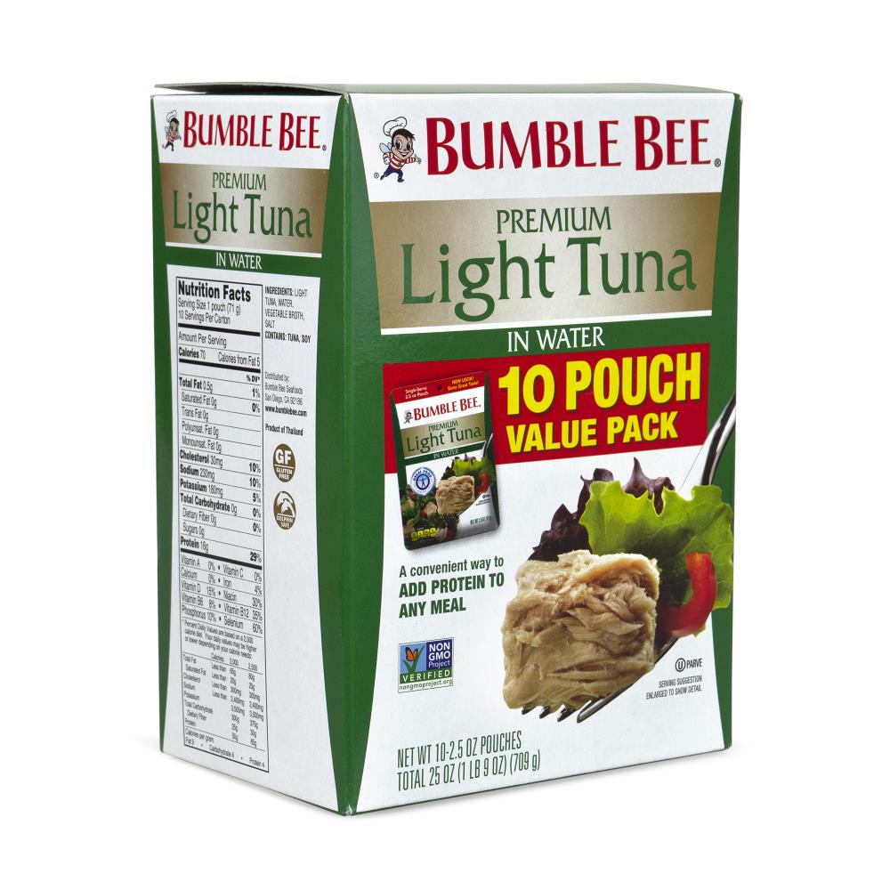 BUMBLE BEE BUMBLE BEE Premium Light Tuna in Water Value Pack, 2.5 oz, 10 | 220-00885
