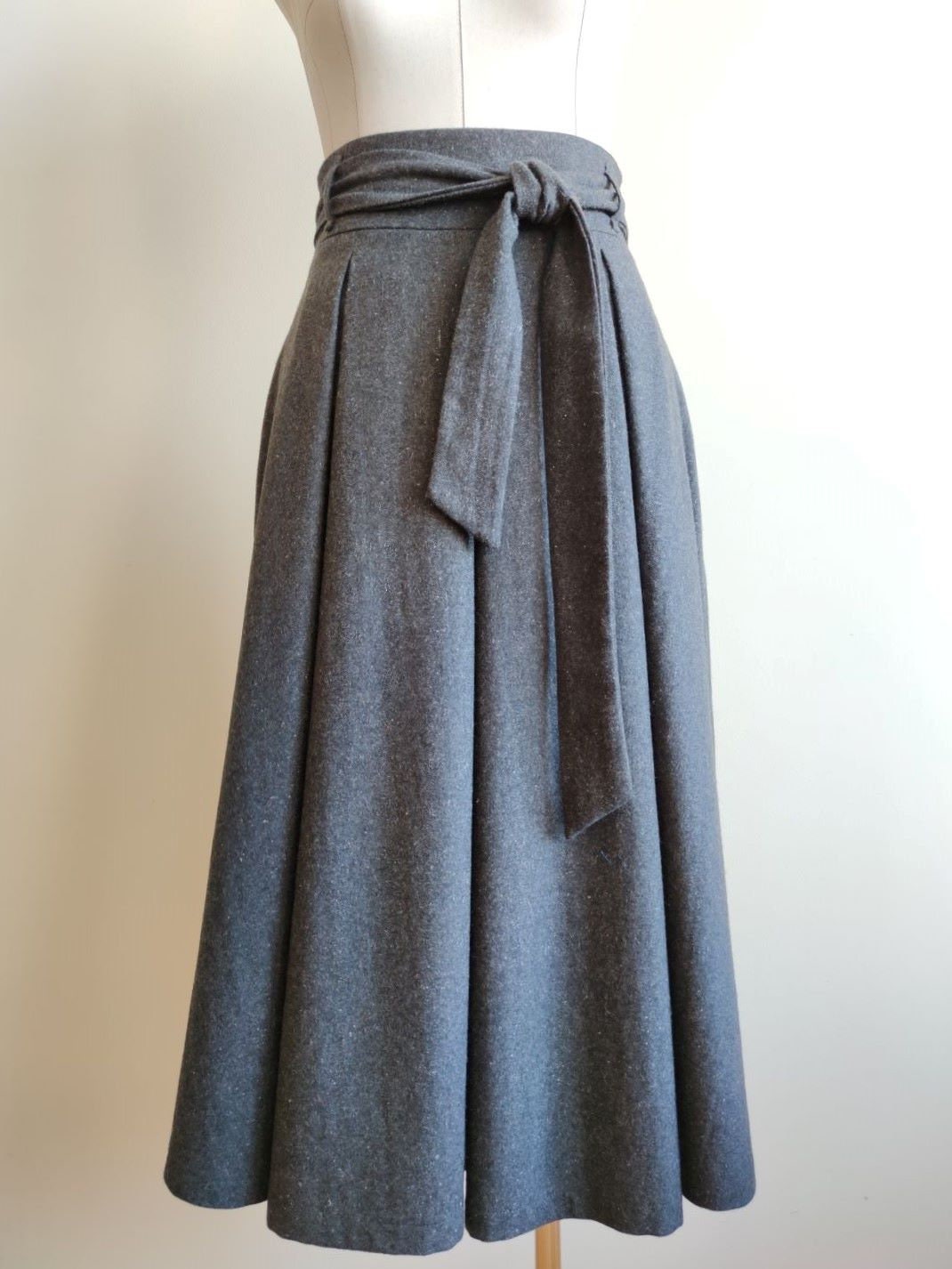 Gray Skirt Autumn Wool Women Midi Midi Long Grey Woman Warm