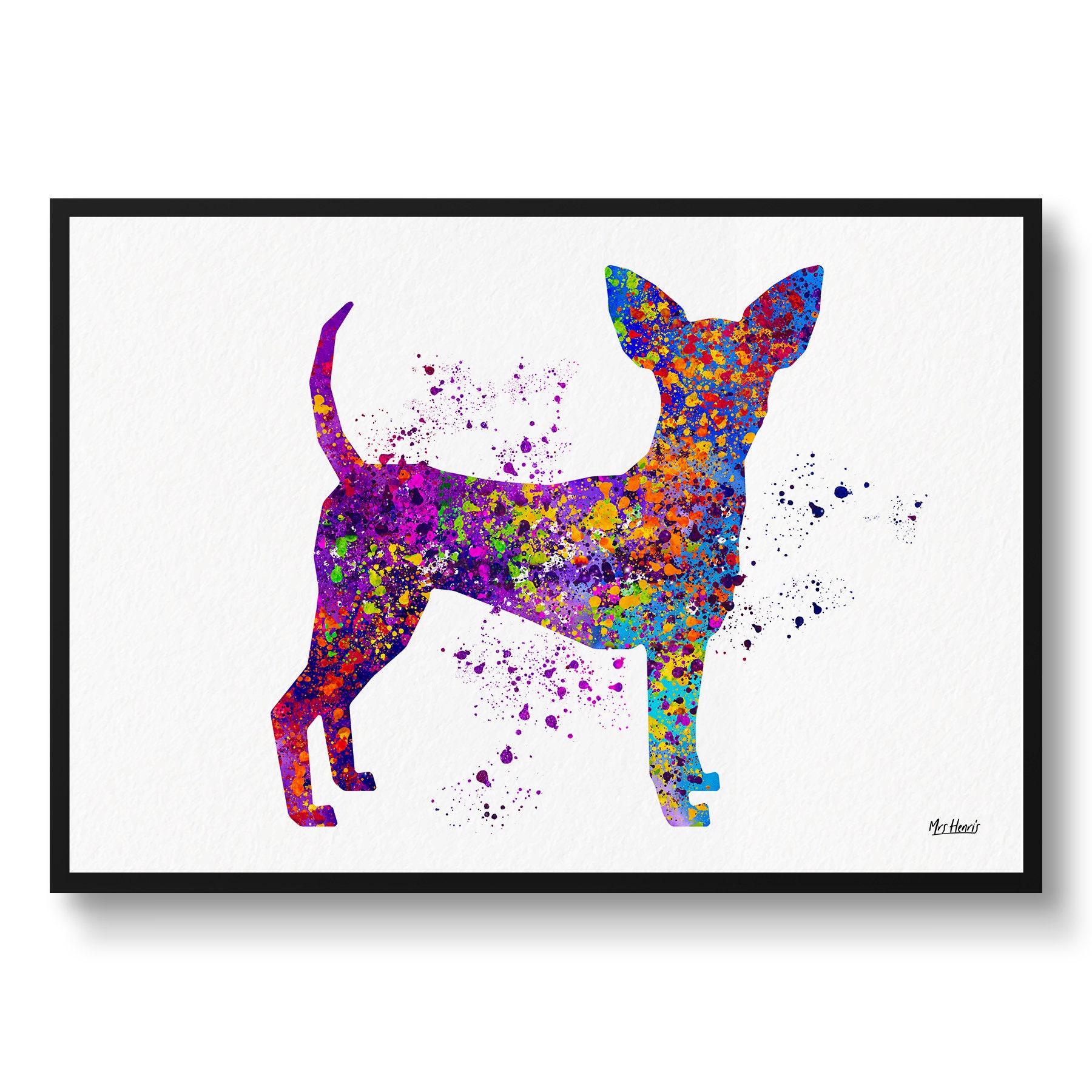 Toy Fox Terrier Watercolour Dog Print - Veterinary Decor Gift Illustration Framed & Unframed Wall Art For Lovers & Vets