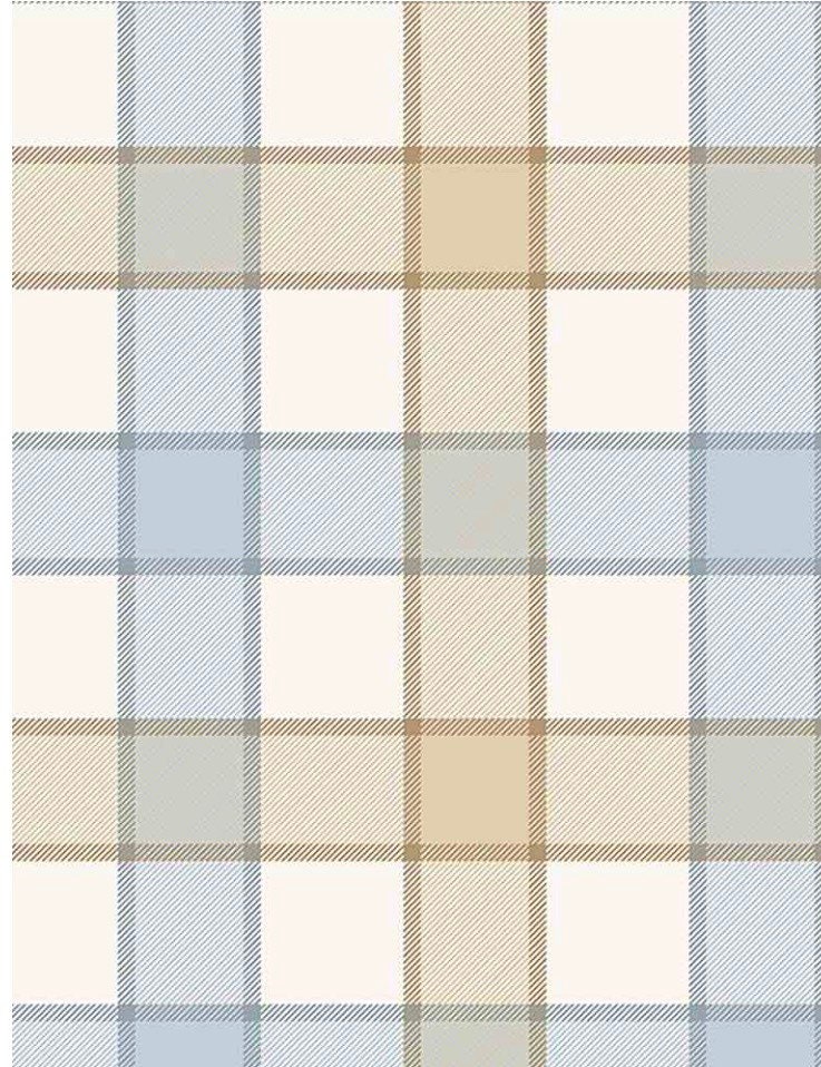 Plaid Blender-Natural & Blue-Timeless Treasures Welcome To The Beach Collection-C8132-100% Cotton-Quilt Fabric-Choose Your Cut