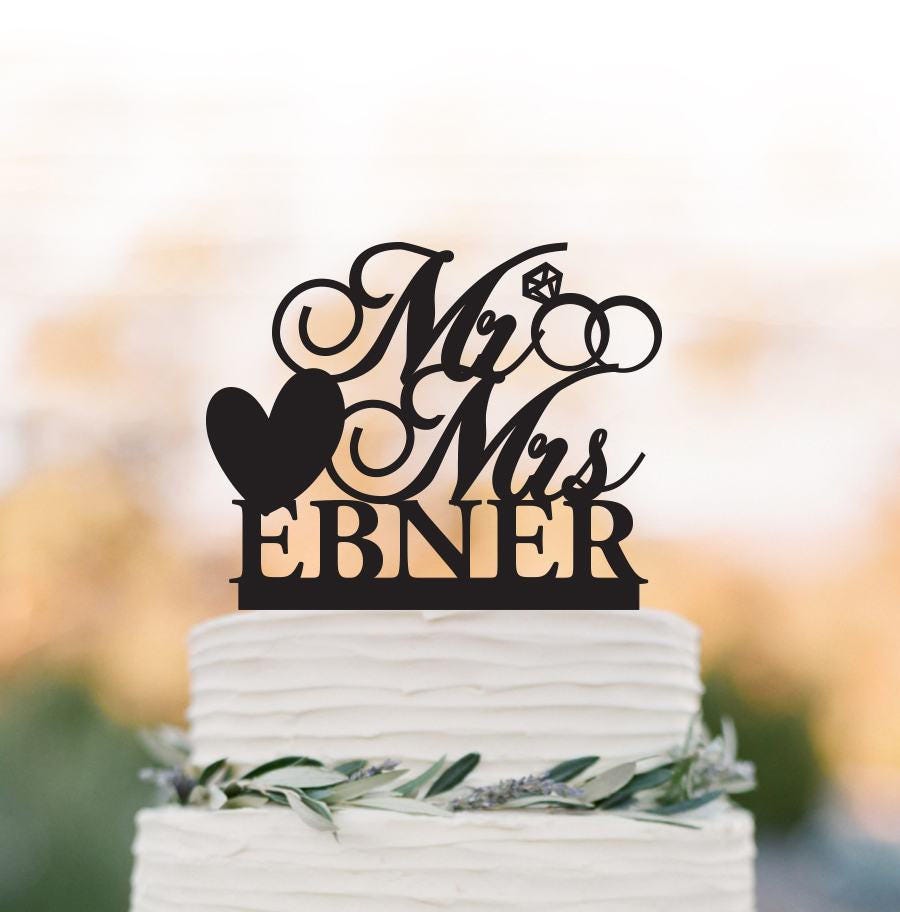 Personalized Wedding Cake Topper Mr & Mrs, Wedding Cake Decoration, Funny Toppers