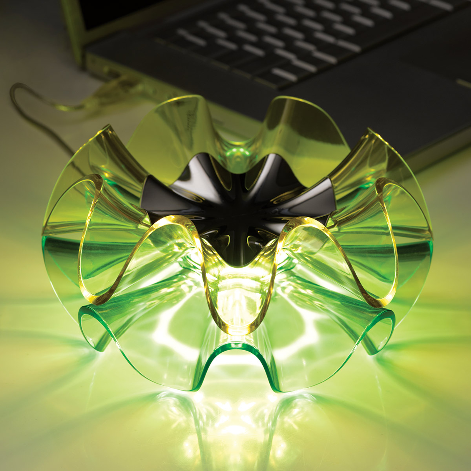 LED-designer-pöytälamppu Flamenca, vihreä