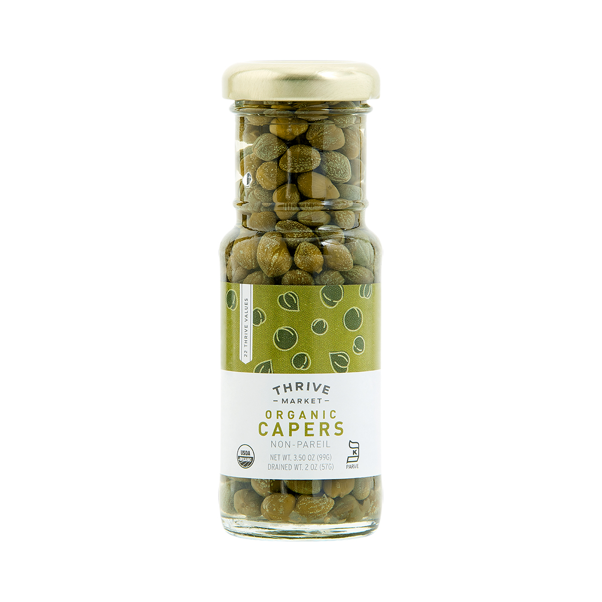 Thrive Market Organic Non-Pareil Capers 2 oz glass jar