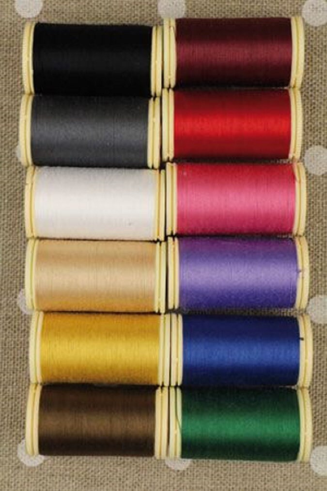 Cotton Thread Fil Au Chinois #1 Dark Tones Asst Set Of 12 W/Box -Free Us Shipping