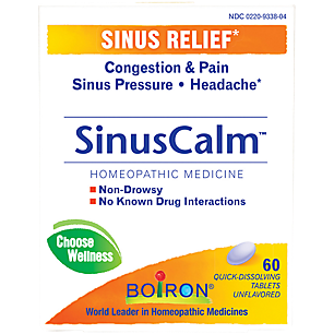 SinusCalm Homeopathic Medicine for Sinus Relief - Congestion, Pain & Sinus Pressure (60 Tablets)