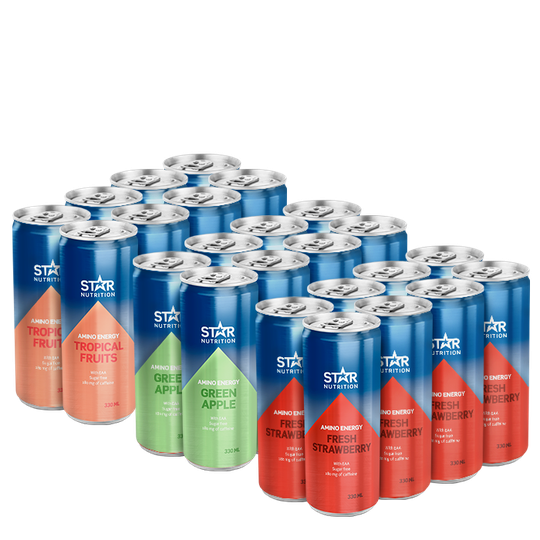 24 x Star Nutrition Amino Energy, 330 ml, Mixade smaker