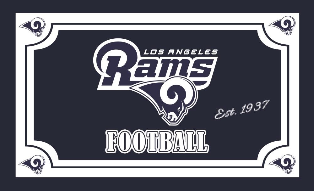 Lowe's Los Angeles Rams 1-1/2-ft x 2-1/2-ft Multiple Colors/Finishes Rectangular Indoor or Outdoor Door Mat | ZL41EM3828B