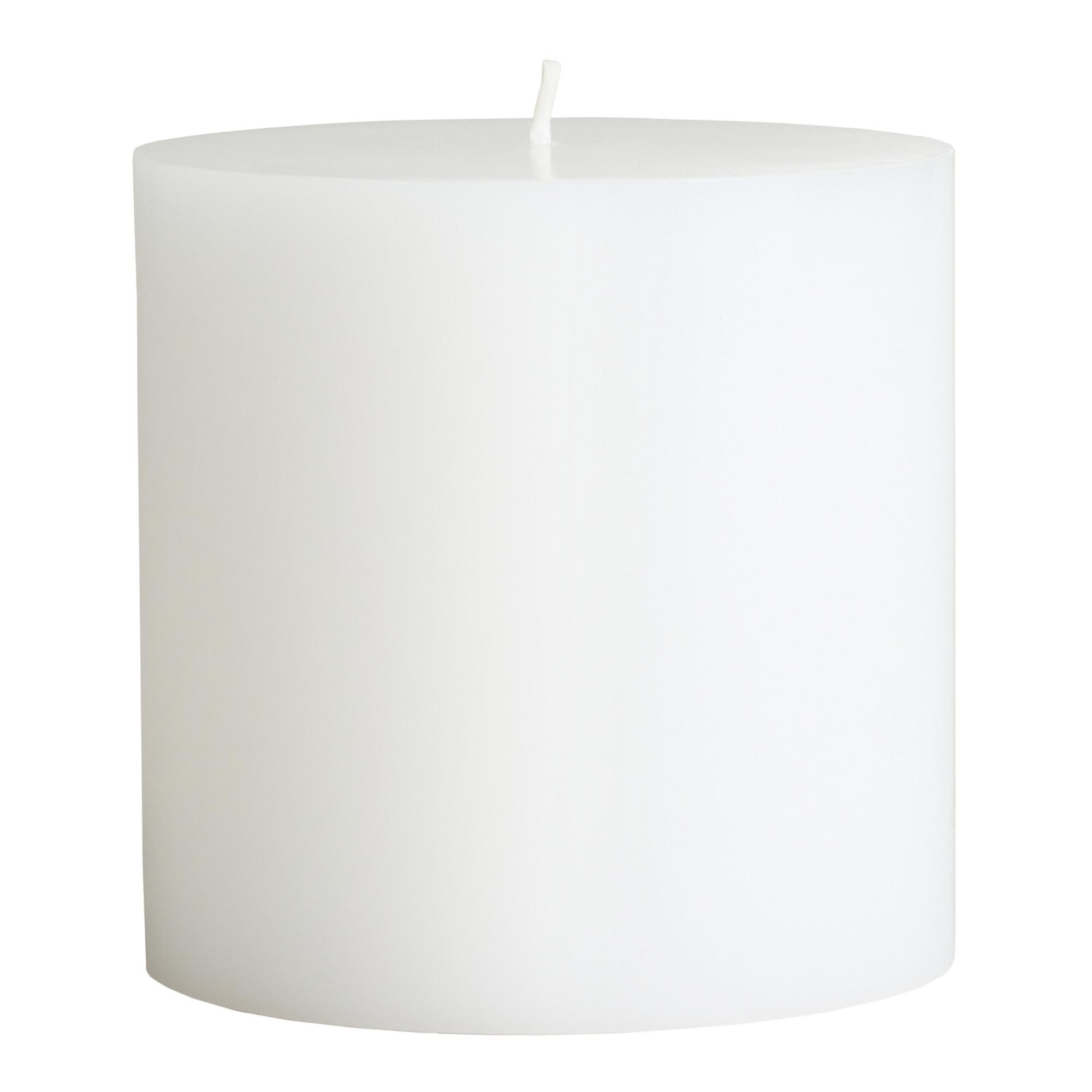 4x4 White Unscented Pillar Candle - Wax by World Market