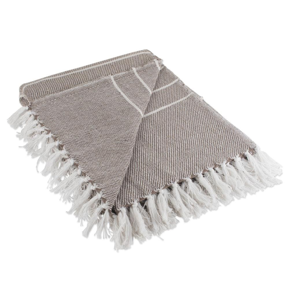 DII Stone and White Blend Throw in Black | CAMZ10383