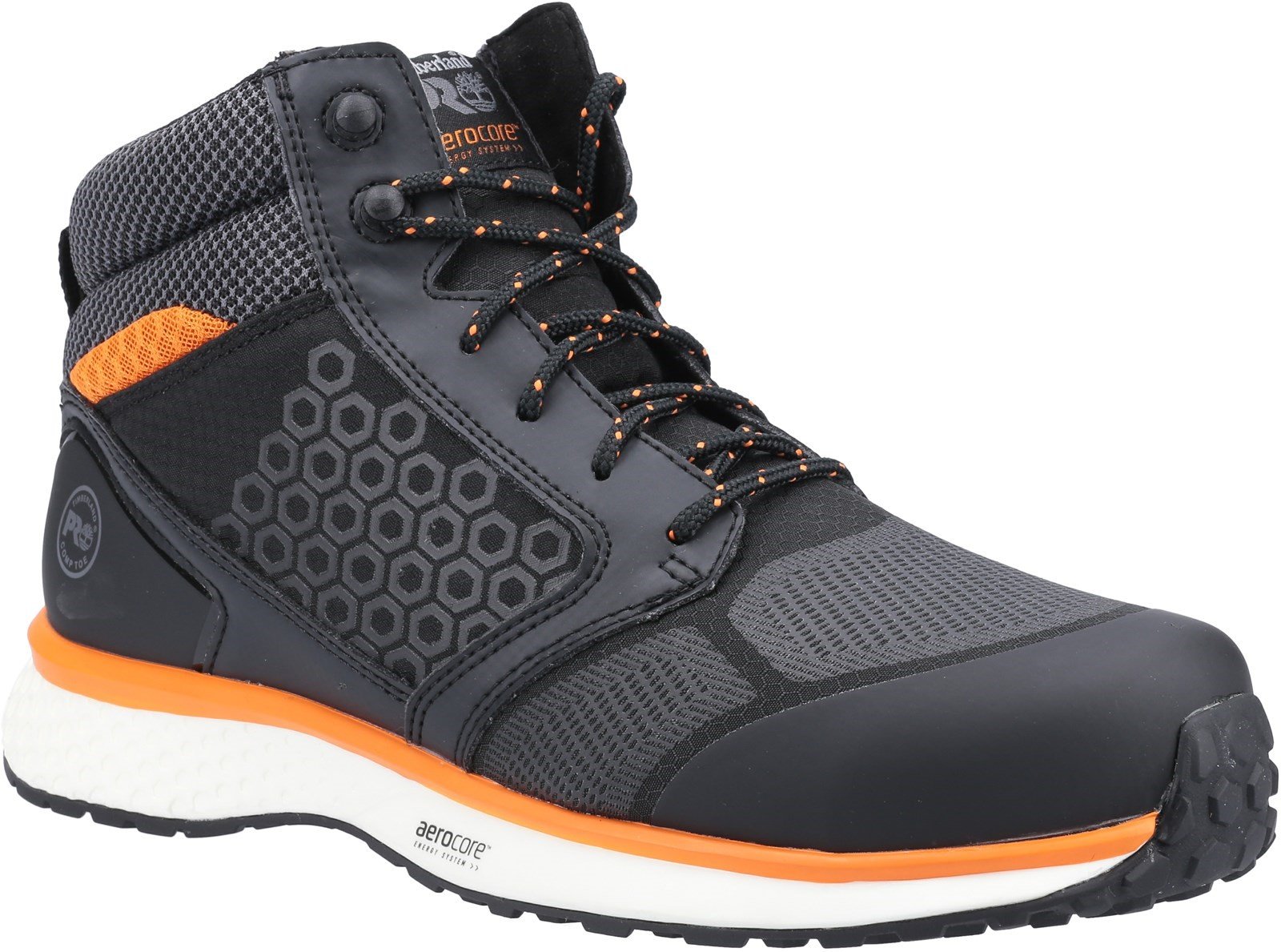 Timberland Pro Unisex Reaxion Mid Composite Safety Boot Various Colours - Black/Orange 6