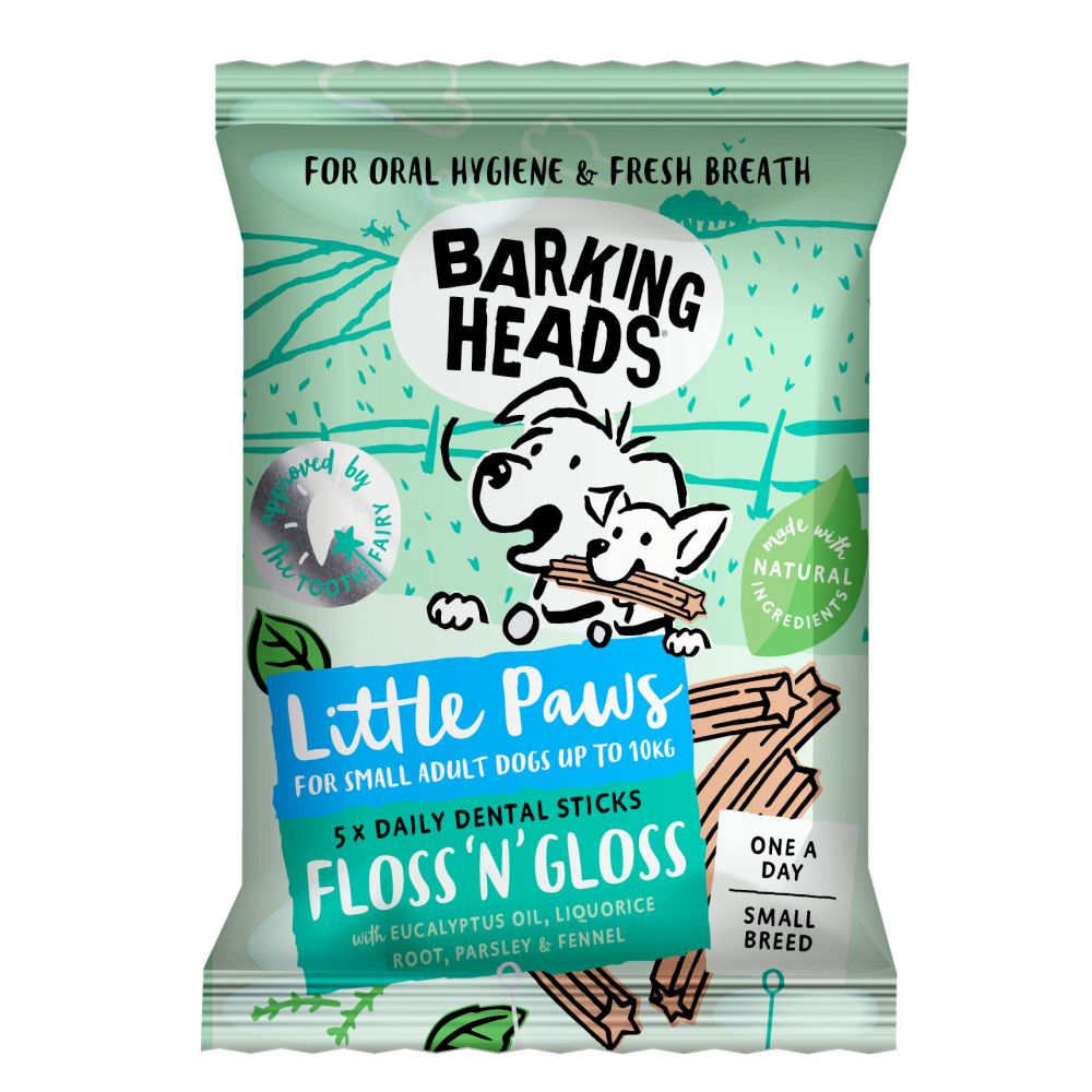 Barking Heads Little Paws Floss N Gloss Dental Sticks - 100g