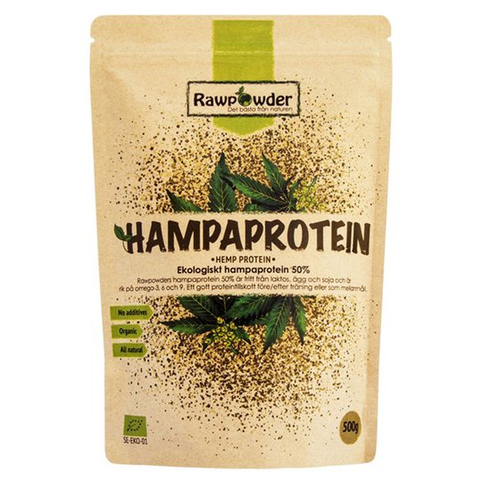 Rawpowder Ekologiskt Hampaprotein 50%, 500 g