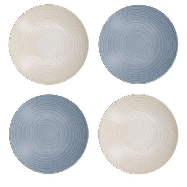 KitchenCraft Cream/Blue Set of 4 Pasta Bowls