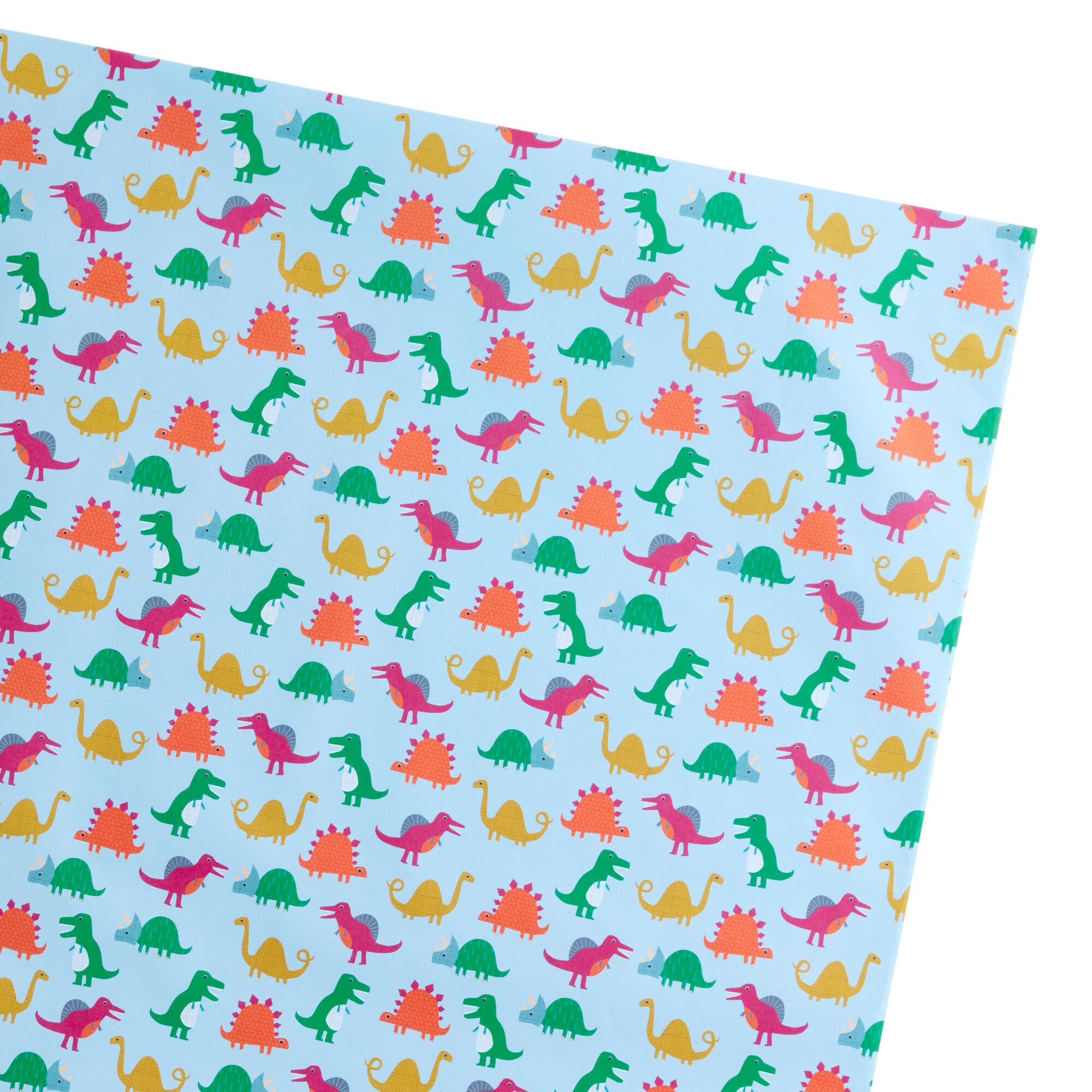 Multicolor Dinosaur Wrapping Paper Sheets by World Market