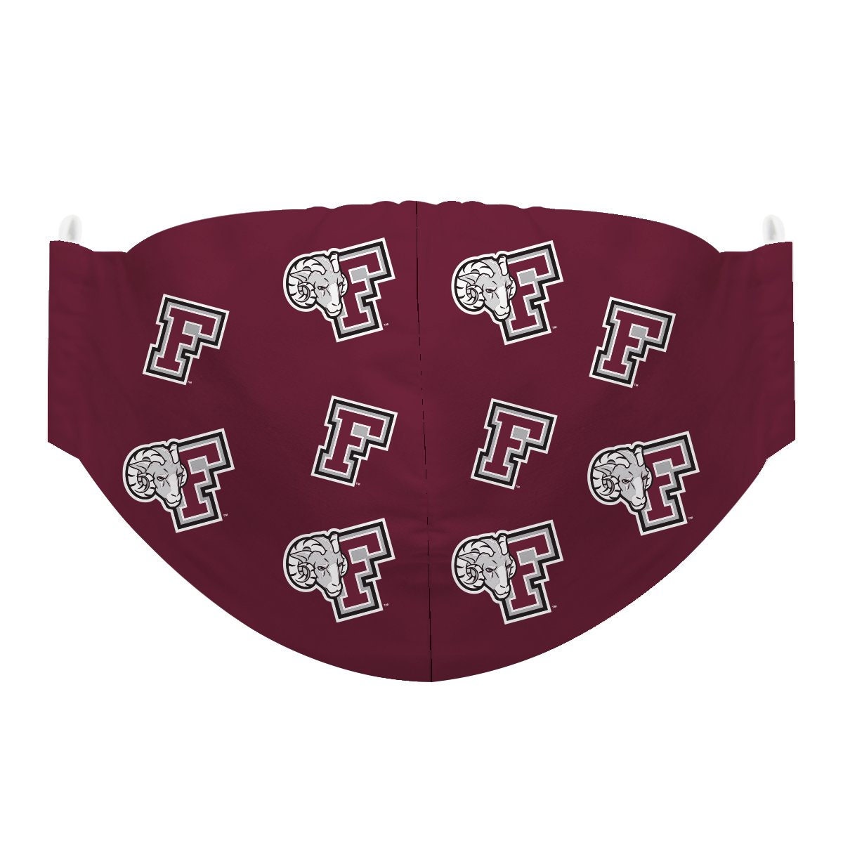 Fordham Rams Face Mask Maroon All Over Logo