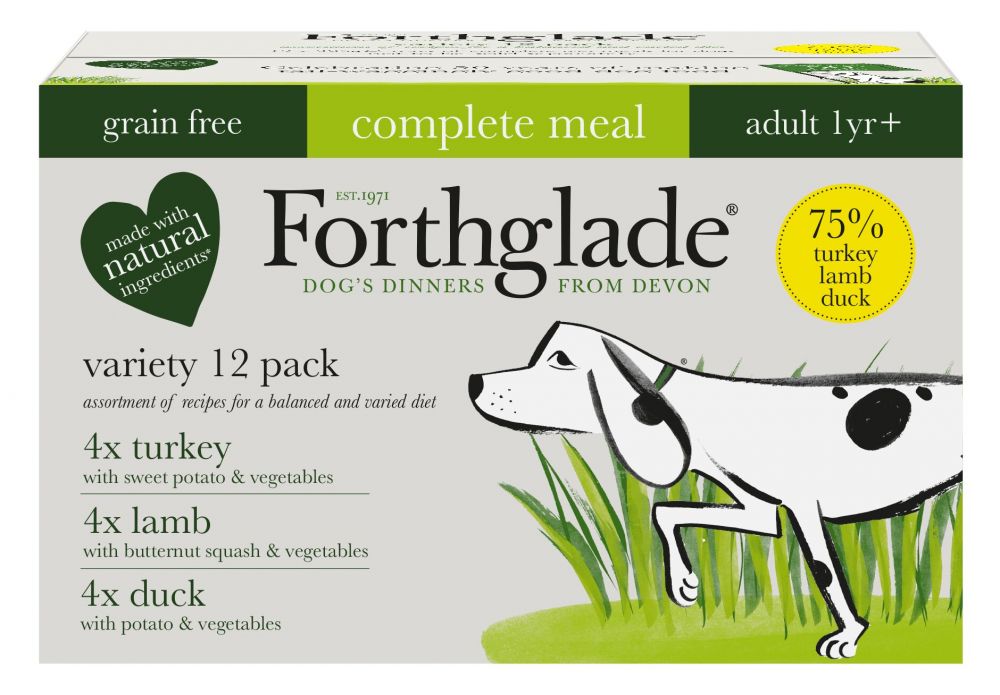 Forthglade Complete Meal Grain Free Adult Dog - Mixed Pack - Saver Pack: 36 x 395g