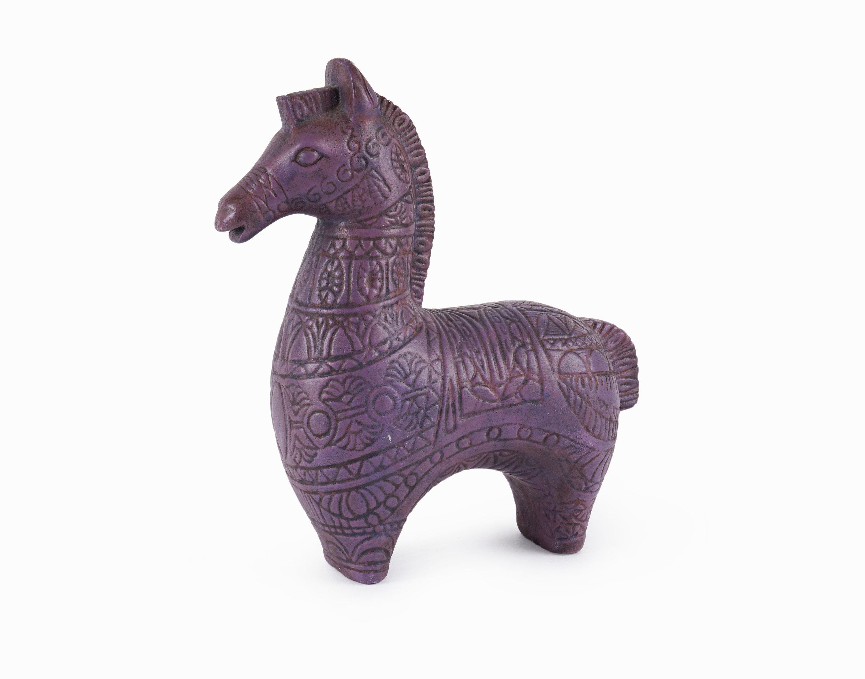 Vintage Ceramic Horse Figurine Bitossi Style Mid Century Modern