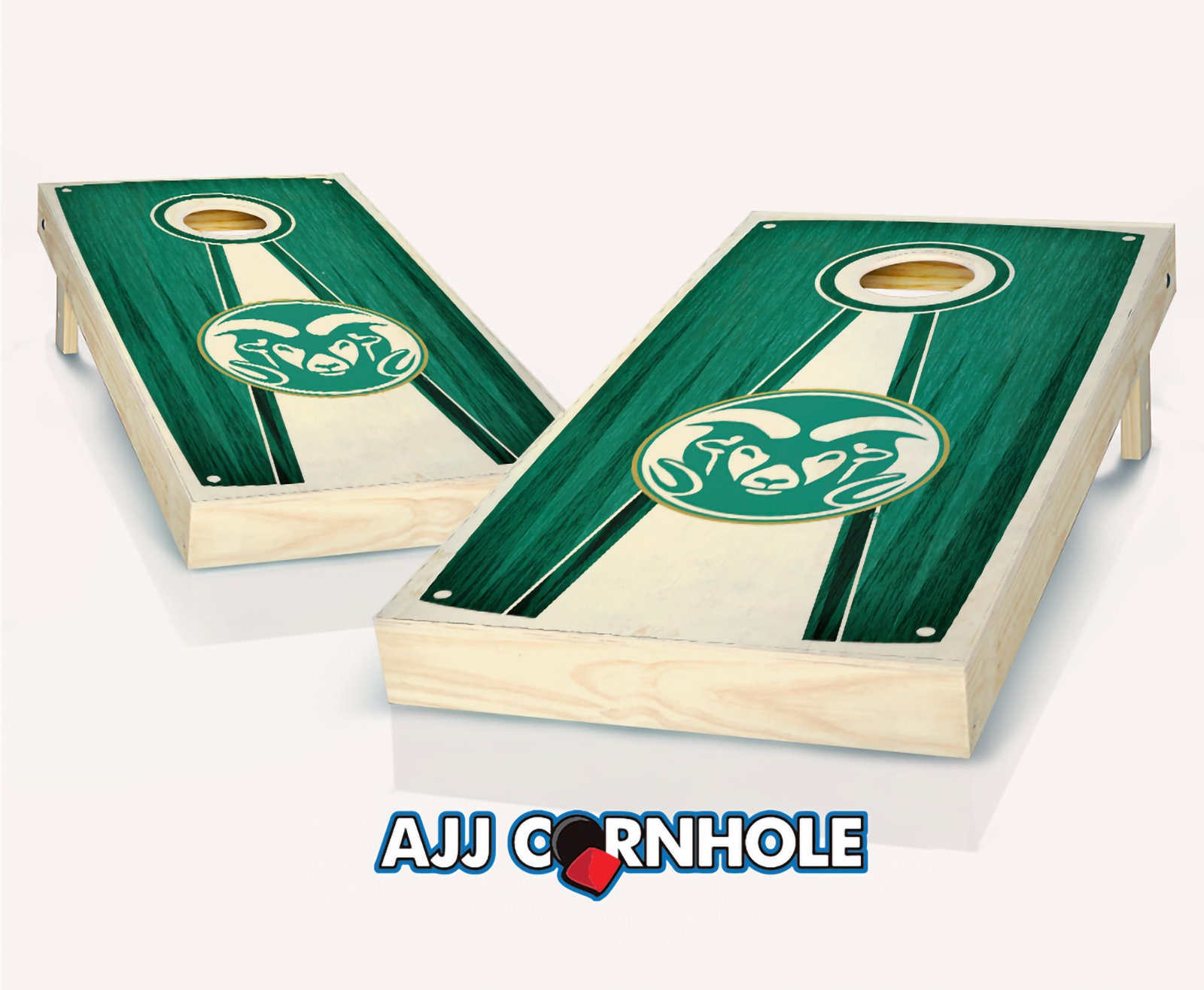 Officially Licensed Colorado State Rams Pyramid Stained Cornhole Set With Bags -Bean Bag Toss -Colorado Cornhole - Corn Toss-Corn Hole