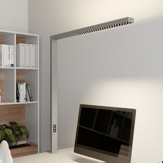 Arcchio Jolinda LED-toimistoklipsivalaisin, hopea
