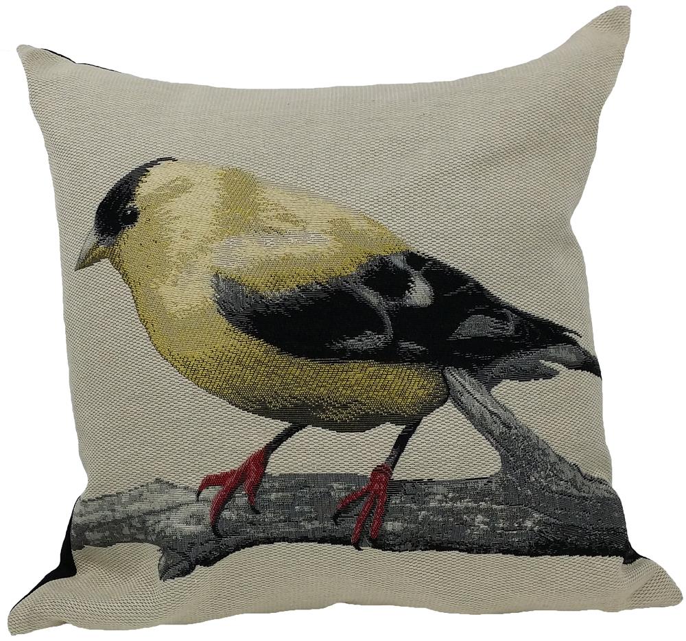 MANOR LUXE Bird 18-in x 18-in Gold Cotton Blend Indoor Decorative Pillow Polyester | ML14937BGOLDFEATHER