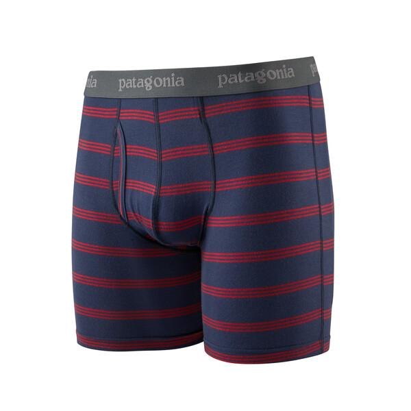 Patagonia Essential Boxer Briefs - From Wood-based TENCEL, Pier Stripe: New Navy / S / 6"