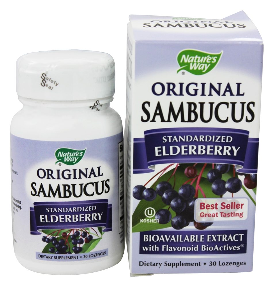 Nature's Way - Sambucus Original Bio-Certified Black Elderberry Lozenges - 30 Lozenges