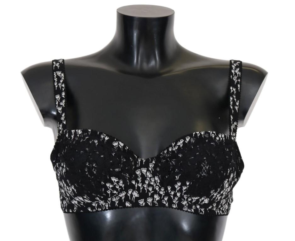 Dolce & Gabbana Women's Silk Lace Stretch Underwear Bra Black BIK075 - IT2 | S