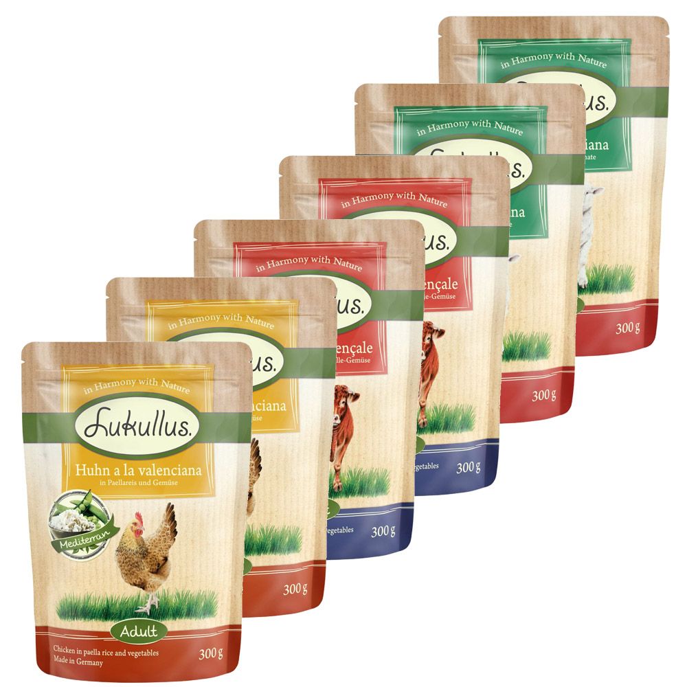 Lukullus Pouches Mixed Trial Pack 6 x 300g - Grain-free Mixed Trial Pack