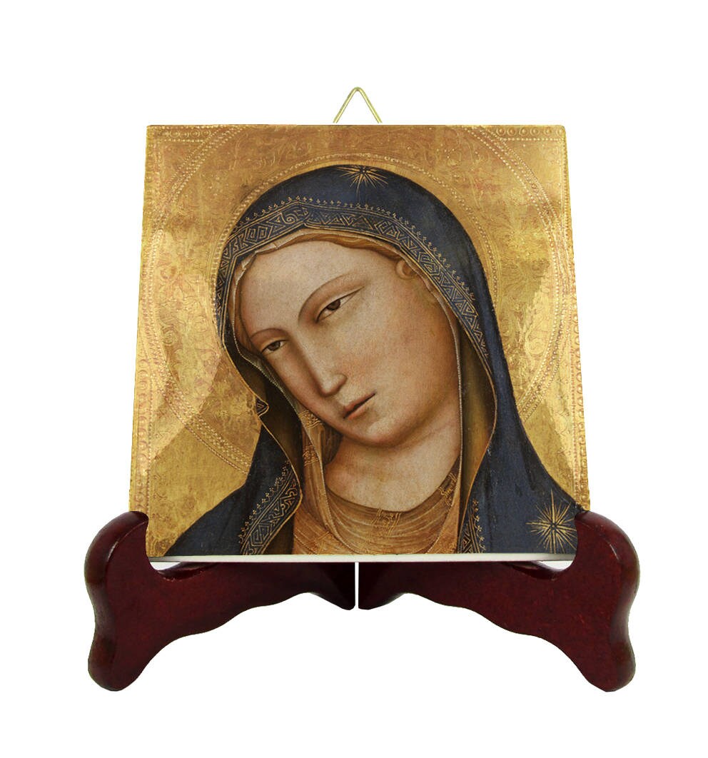 Virgin Mary Icons - Madonna Holy Decorative Tile Medieval Art Decor Catholic Christian