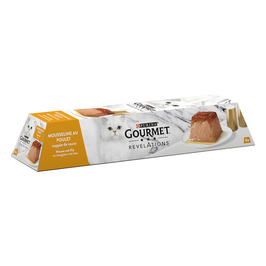 Osta 8 + 4 kaupan päälle! Gourmet Revelations Mousse -kissanruoka - kana  (12 x 57 g) netistä