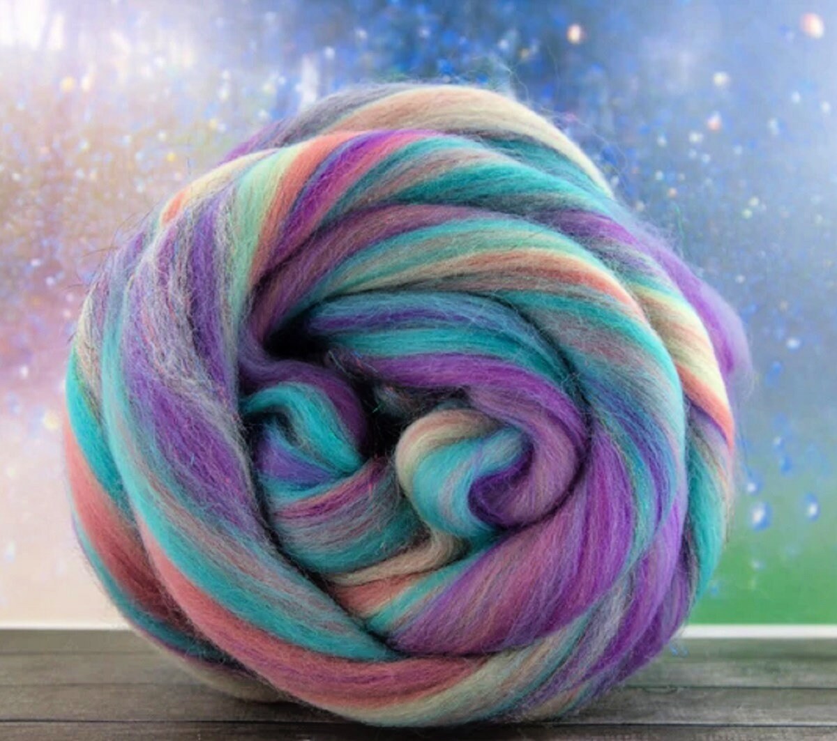 New 2 Ozs Once Upon A Time Wool Blended Merino & Glitter Roving, Felting Spinning, Weaving, Supplies, "