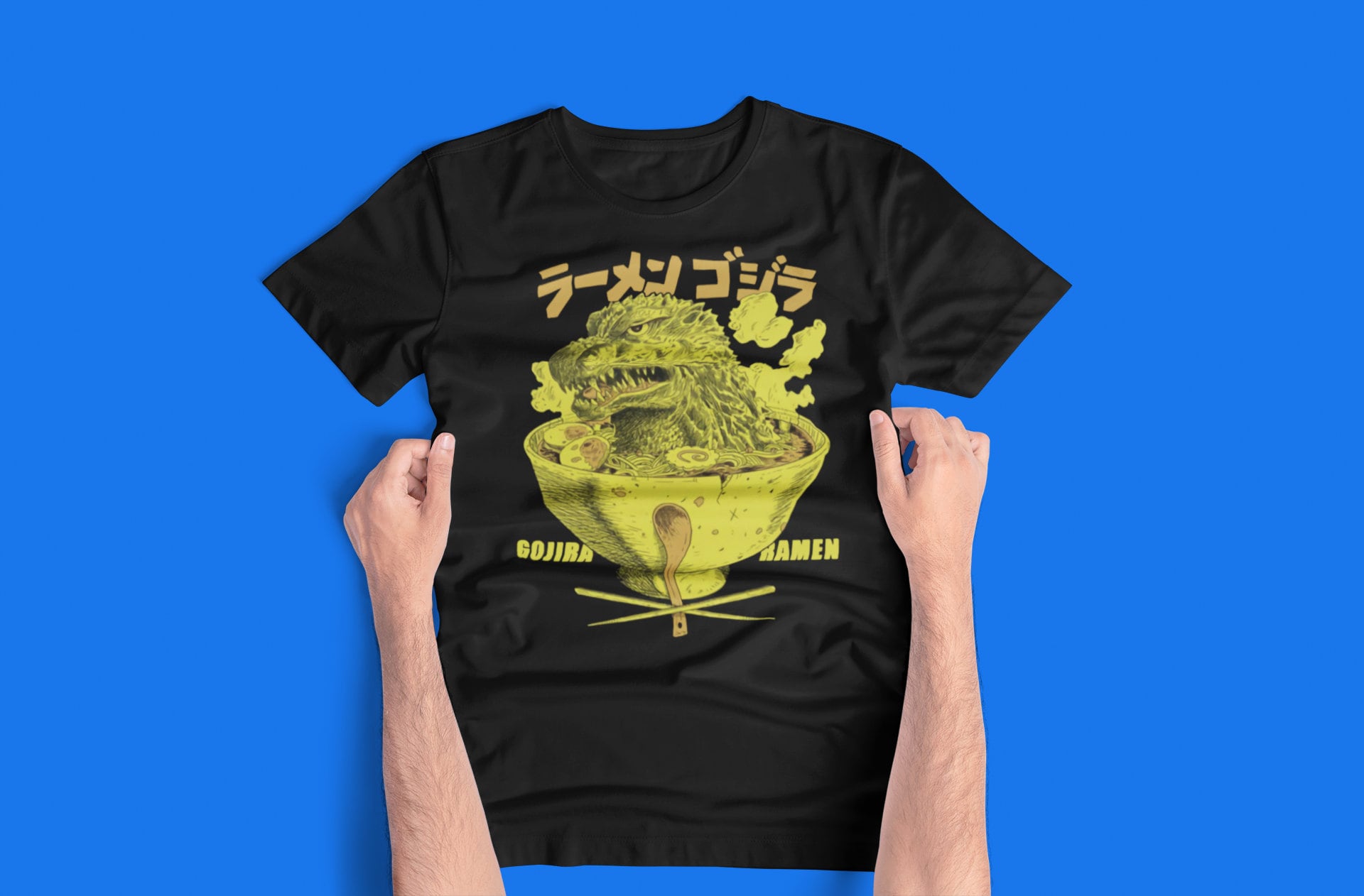 Godzilla Shirt Gojira Ramen Poster Vtg Black Tee Clothing Tshirt Size S - 3xl Usa