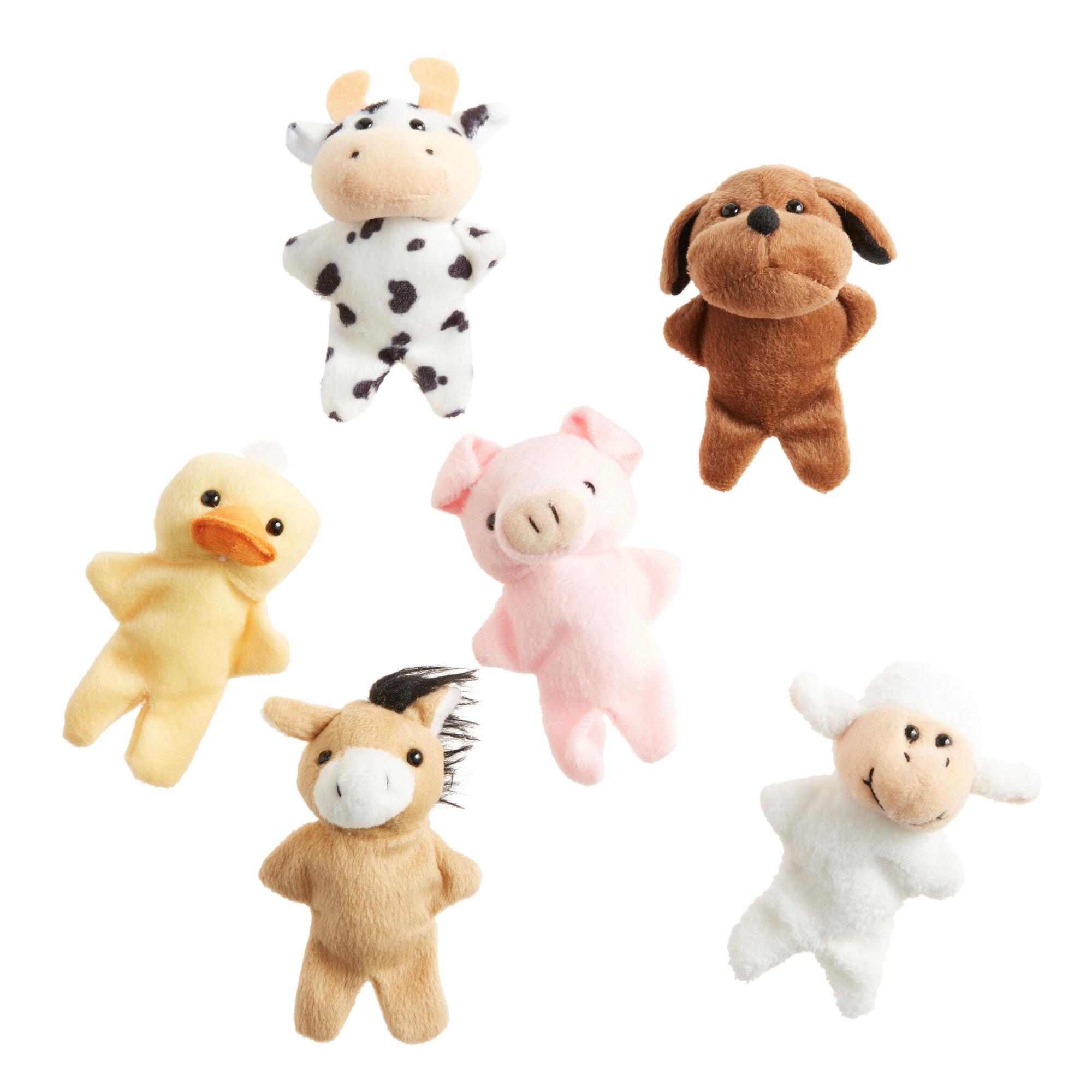 Living Nature Farm Finger Puppets Set of 5: Multi - Polyester by World Market