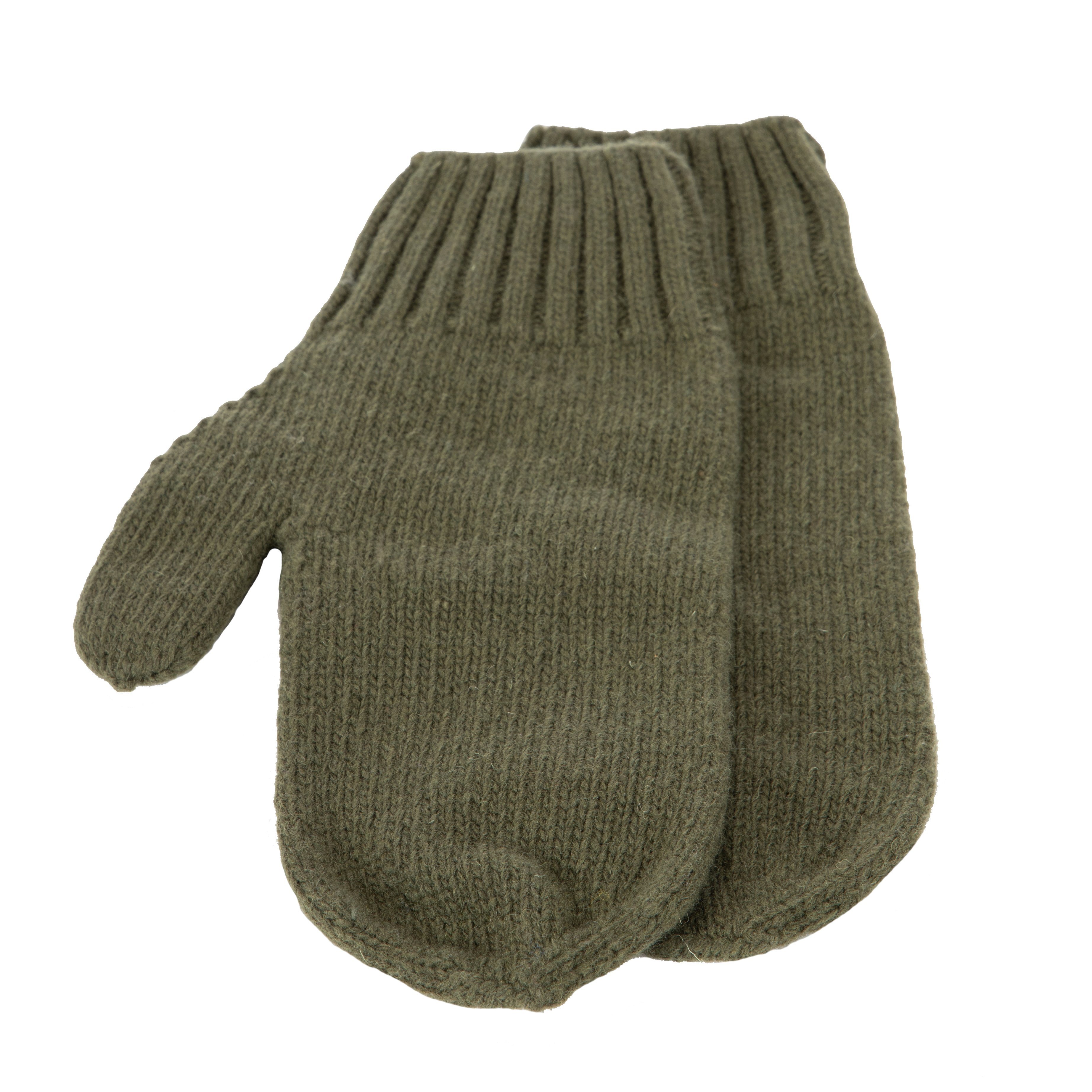 North Outdoor Kivi Mittens - 100% Merino Wool - Made in Finland, Olive Green / XL