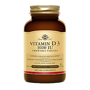 Vitamin D3 - Maintains Healthy Bones & Teeth, Supports a Healthy Immune System - 1,000 IU (100 Chewable Tablets)