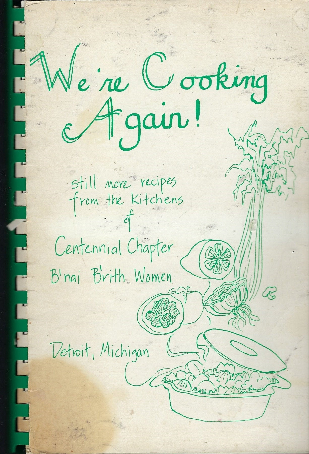 Detroit Michigan Vintage 1985 B'nai B'rith Women Ethnic Jewish We're Cooking Again Cookbook Mi Community Favorite Recipes Passover & More