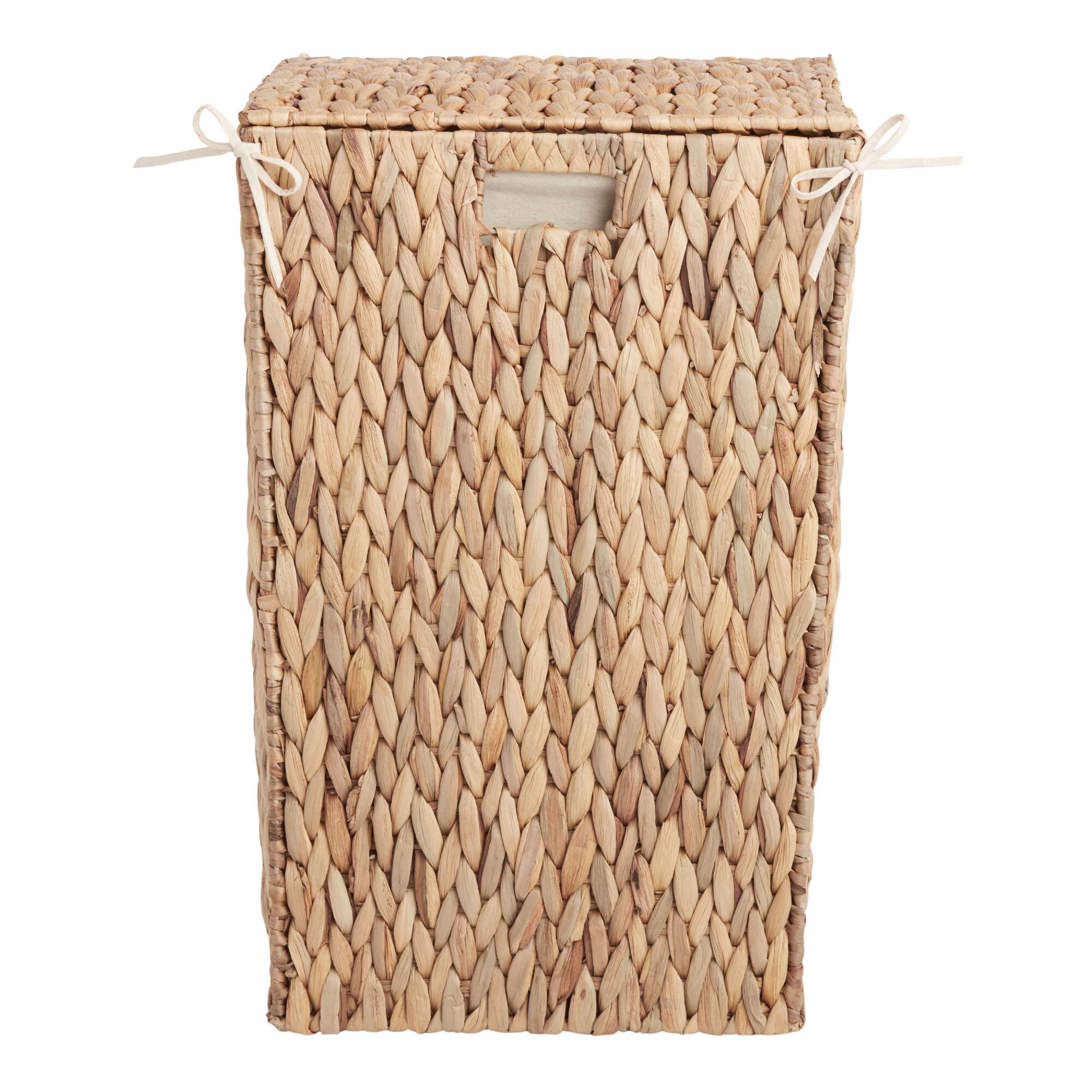 Natural Hyacinth Willa Laundry Hamper with Lid by World Market