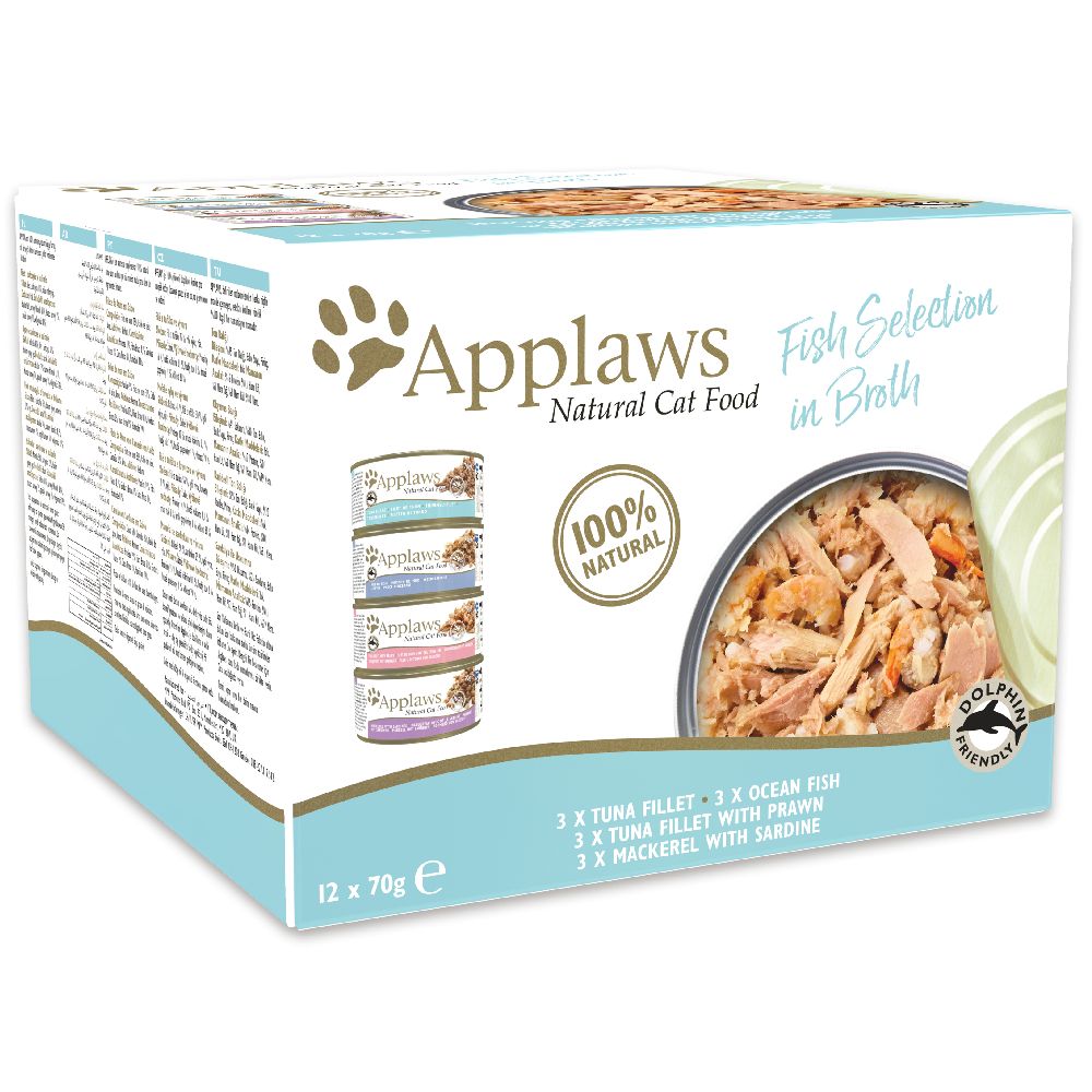 Applaws Cat Cans Mixed Multipacks 70g - Mixed Selection in Broth 48 x 70g