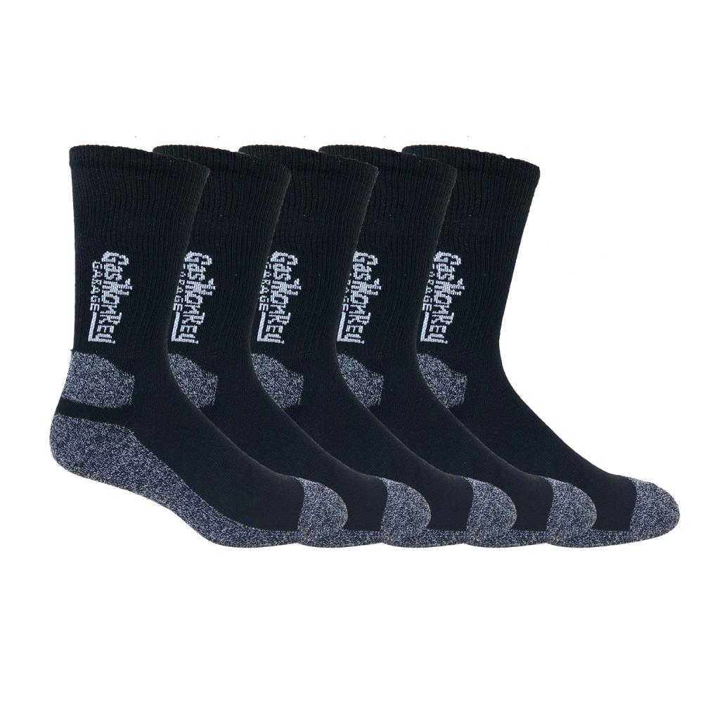 Gas Monkey Garage 5-Pack Men's Cotton Blend Crew Socks (Size 8 To 12) Polyester in Black | GMM11693C5-DBK1013