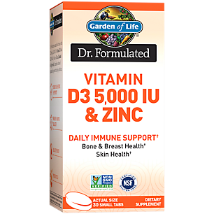 Dr. Formulated Vitamin D3 5,000 IU & Zinc - Immune Support with Quercetin (30 Tablets)