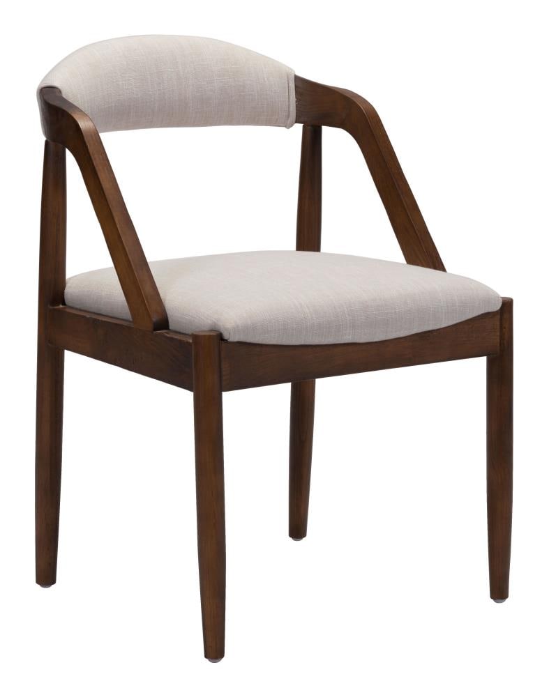 Zuo Modern Jefferson Contemporary/Modern Polyester/Polyester Blend Upholstered Dining Side Chair (Wood Frame) in Brown | 100722