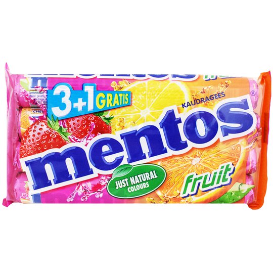 "Mentos Fruit" Makeisia 4x38g - 40% alennus