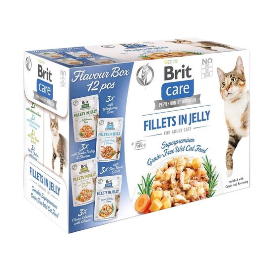Brit Care Cat Adult Bitar i Gelé Multipack 12x85 g