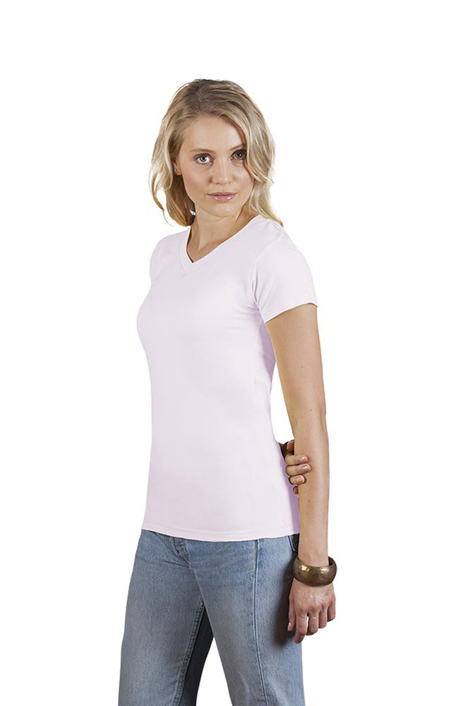 Wellness V-Ausschnitt T-Shirt Damen Sale, Rosa, XL